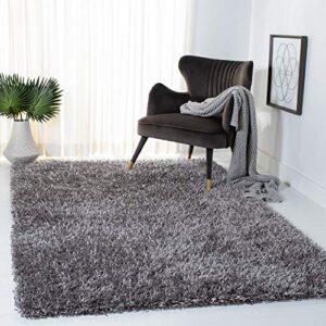safavieh new orleans shag collection area rug - 8'6" x 12', grey & grey, handmade, 1.6-inch thick ideal for high traffic areas in living room, bedroom (sg531-8080)