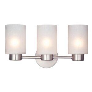 westinghouse lighting 6227900 sylvestre three-light interior wall fixture, brushed nickel finish with frosted seeded glass, 3, white