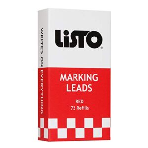 listo 162 marking pencils refill - red, box of 72, grease pencils/china marking pencils/wax pencils