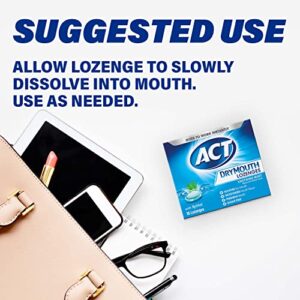 ACT Dry Mouth Lozenges With Xylitol 18 Count (Pack of 6) Soothing Mint