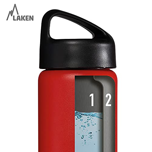 Laken Thermo Classic Vacuum Insulated Stainless Steel Wide Mouth Water Bottle with Screw Cap, 25 Oz, Blue