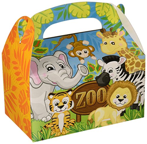 Rhode Island Novelty Adventure Planet 6.25-inch Zoo Animal Treat Boxes (Bulk 12 Pack Boxes)