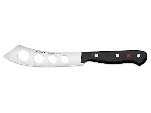 WÜSTHOF Gourmet 5 Inch Cheese Knife | 5" German Open Surface Cheese Knife | Precise Laser Cut High Carbon Stainless Steel Cheese Knife – Model, Black