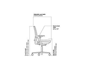 Steelcase Amia Ergonomic Office Chair with Adjustable Back Tension and Arms | Flexible Lumbar with Sliding Seat | Black Frame and Buzz2 Blue Fabric