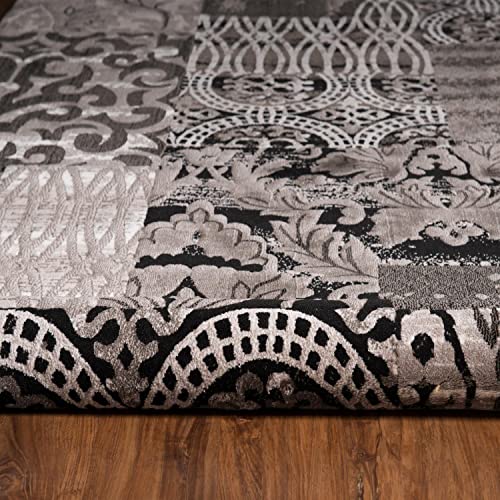 Linon Jewel Collection 5' x7'6", 5' x 7'6", Black