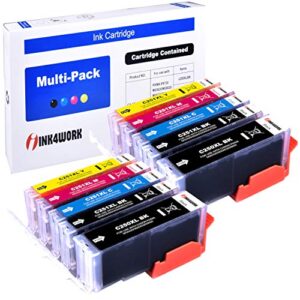 ink4work 10 pack compatible ink cartridge replacement for canon pgi-250xl pgi 250 xl cli-251xl cli 251 xl to use with pixma ip7220 mg5420 mg6320 mx722 mx922