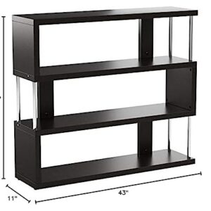 Baxton Studio, Dark Brown Barnes 3-Shelf Modern Bookcase