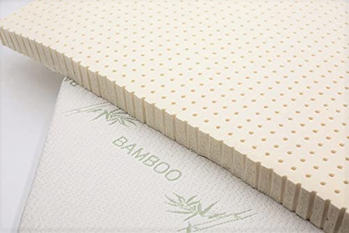 OrganicTextiles 3 Inch Crib Ventilated Mattress Topper, Standard Crib 52"x28", with Natural Bamboo Cover, GOLS Certified, Breathable, Toddler Bed, Nonslip, Soft Cover Protector Pad, Skin-Friendly