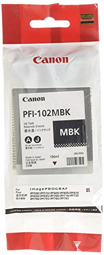 Canon 0894B001AA OEM Ink - (PFI-102MBK) iPF 500 600 605 610 700 710 720 750 755 Matte Black Ink Tank