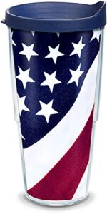 tervis american flag colossal tumbler with lid, clear, 24oz