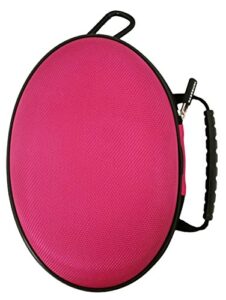 casebudi oval hard shell headphone carrying case | travel pouch protection compatible with foldable headphones | pink ballistic nylon