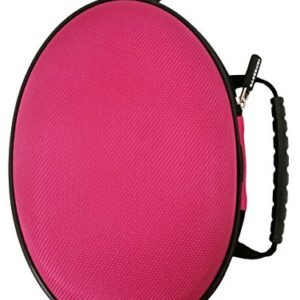 CASEBUDi Oval Hard Shell Headphone Carrying Case | Travel Pouch Protection Compatible with Foldable Headphones | Pink Ballistic Nylon