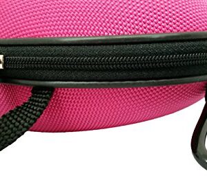 CASEBUDi Oval Hard Shell Headphone Carrying Case | Travel Pouch Protection Compatible with Foldable Headphones | Pink Ballistic Nylon