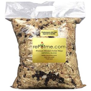 repotme orchid potting mix - phalaenopsis aaa gold imperial orchid mix (mini bag) - premier orchid potting mix with orchid moss and orchid bark