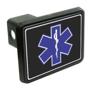slap-art star of life emt rescue rn 2" tow trailer hitch cover plug truck pickup rv
