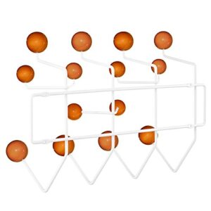 Modway Gumball Mid-Century Wall-Mounted Coat Rack in Caramel