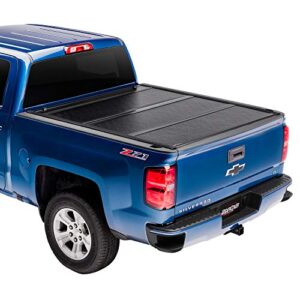 undercover flex hard folding truck bed tonneau cover | fx11018 | fits 2014 - 2018, 2019 ltd/lgcy chevy/gmc silverado/sierra 1500 5' 9" bed (69.3")