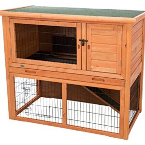 TRIXIE Pet Products Rabbit Hutch with Sloped Roof, Small, Glazed Pine