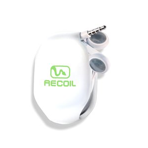 recoil automatic cord winder for headphones and earbuds. no more tangled headphones! the original retactable cord organizer. white, size small