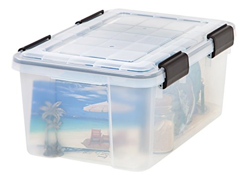 IRIS USA 19 Quart Weathertight Storage Box, Clear