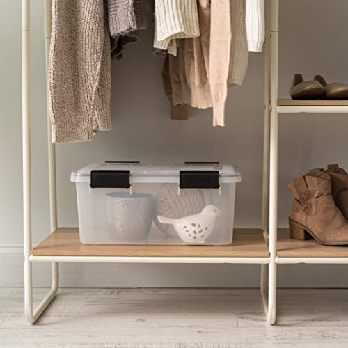 IRIS USA 19 Quart Weathertight Storage Box, Clear