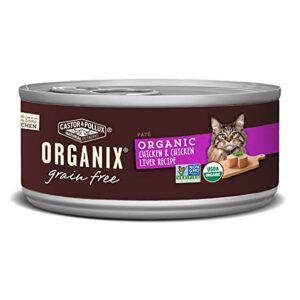 castor & pollux organix grain free organic chicken & chicken liver recipe all life stages canned cat food (24) 3oz cans