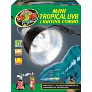 zoo med mini tropical uvb lighting single combo, 100 watt