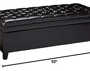 Christopher Knight Home Hastings Tufted Leather Storage Ottoman, Espresso