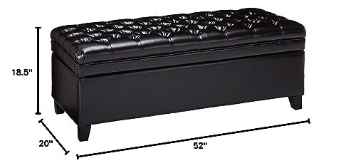 Christopher Knight Home Hastings Tufted Leather Storage Ottoman, Espresso