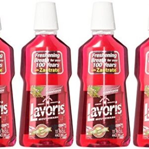 Lavoris Mouthwash Original Cinnamon Flavor, Red, 15 oz Bottles, 443 ml, 4 Piece