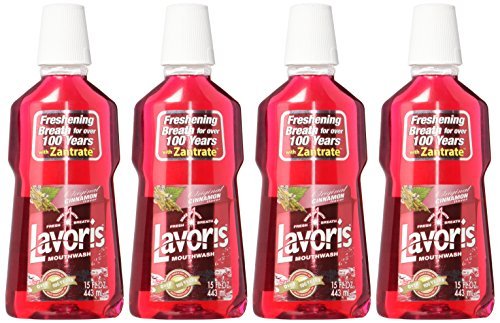 Lavoris Mouthwash Original Cinnamon Flavor, Red, 15 oz Bottles, 443 ml, 4 Piece