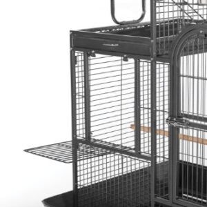 Prevue Pet Products BPV3159 Double Roof Bird Cage with Playtop, 36-1/2 by 27-1/4-Inch, Black