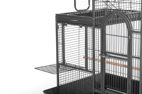 Prevue Pet Products BPV3159 Double Roof Bird Cage with Playtop, 36-1/2 by 27-1/4-Inch, Black