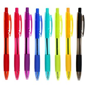 ClipClick INC Ball Point Pens 1.00mm Assorted Ink (2 Pink, 2 Green, 2 Purple, 2 Black)