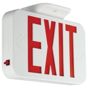 hubbell cer led emergency exit sign, 11.6 in x 2 in x 8.2 in, white
