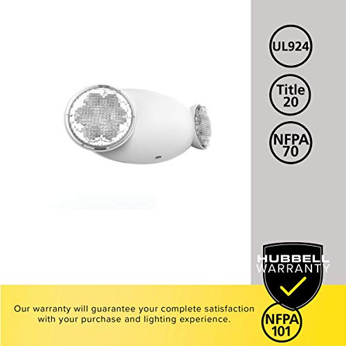 Compass CU2RC Hubbell Lighting LED 2 Head Emergency Light with Remote Capacity, White,Black