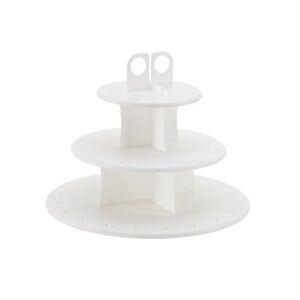 sweet creations cupcake and cake pop 3-tier display stand, multisize, white