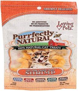 loving pets purrfectly natural freeze dried shrimp treats for cats, 0.5-ounce