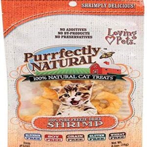 Loving Pets Purrfectly Natural Freeze Dried Shrimp Treats For Cats, 0.5-Ounce