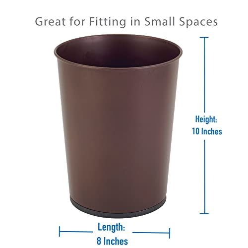 Bath Bliss 5 Liter Small Wastebasket | Round Open Top | Trash Can | Bathroom | Bedroom | Kitchen | Office | Dorm | Disposal Waste Bin | Garbage | Oil Rubbed Bronze