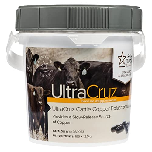 UltraCruz Cattle Copper Bolus Supplement for Calves, 100 Count x 12.5 Grams