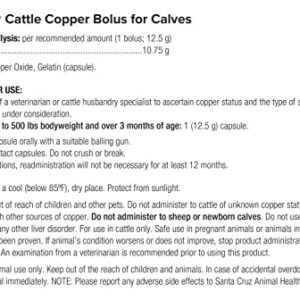 UltraCruz Cattle Copper Bolus Supplement for Calves, 100 Count x 12.5 Grams