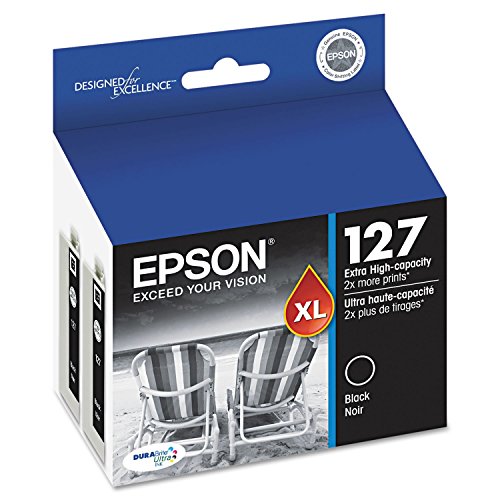 Epson DuraBrite 127xl Extra Yield Combo Pack, Black (2 ink cartridges in this box)