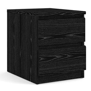 tvilum scottsdale 2 drawer nightstand, black wood grain