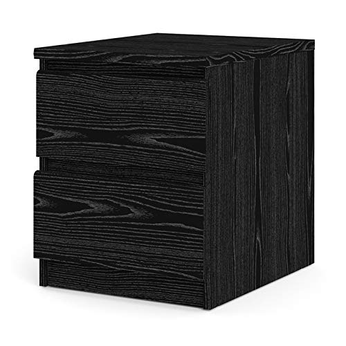 Tvilum Scottsdale 2 Drawer Nightstand, Black Wood Grain