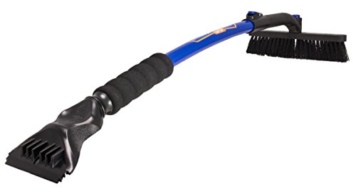 SubZero 14039 50" Crossover Super Duty Extendable Snowbroom with Pivoting Head and Integrated Ice Scraper , Black/Blue