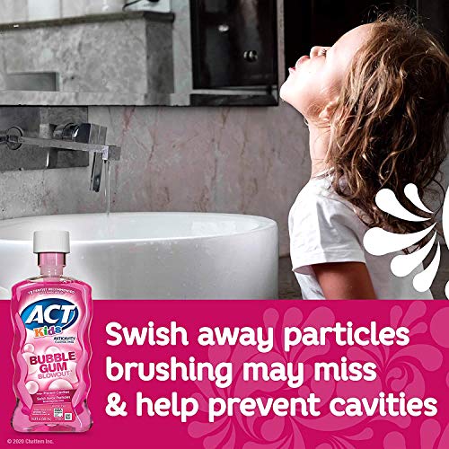 ACT Kids Anticavity Fluoride Mouthwash, Bubble Gum Blow Out 16.9 oz. (Pack of 4)