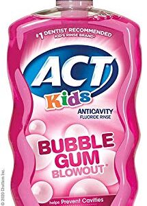 ACT Kids Anticavity Fluoride Mouthwash, Bubble Gum Blow Out 16.9 oz. (Pack of 4)