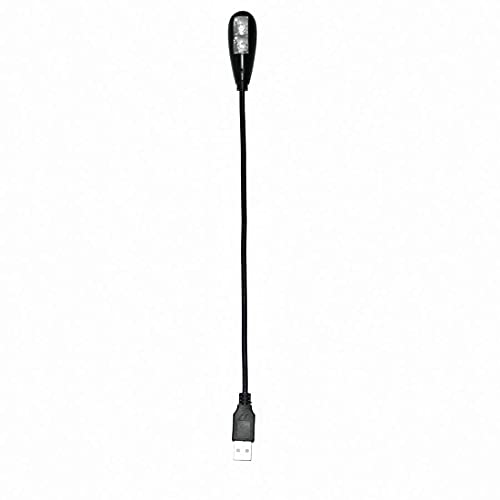 i2 Gear USB Reading Lamp with 2 LED Lights and Flexible Gooseneck - 2 Brightness Settings and On/Off Switch for Notebook Laptop, Desktop, PC and MAC Computer Keyboard (Black)