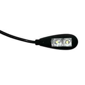 i2 Gear USB Reading Lamp with 2 LED Lights and Flexible Gooseneck - 2 Brightness Settings and On/Off Switch for Notebook Laptop, Desktop, PC and MAC Computer Keyboard (Black)